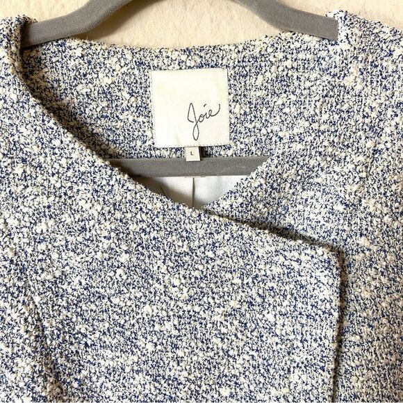 Joie Balina Tweed Porcelain Blue Blazer Size L - Picture 10 of 11